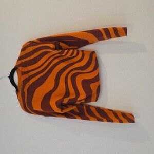 Zara Jacquard Knit Animal Print Sweater CROPPED FIT